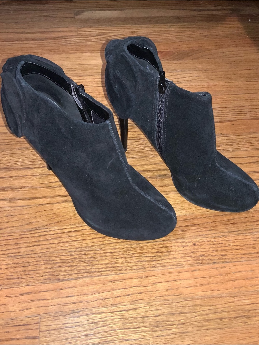 Carlos by Carlos Santana Black Suede Ankle Booties with Side Zip